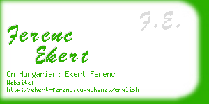 ferenc ekert business card